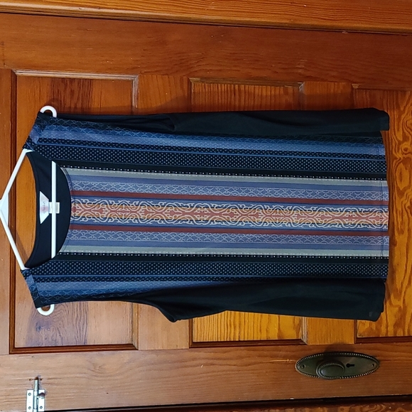 Women's cj banks Dress Tank Sheer Pattern w/ Navy Lining on inside. EUC. Size 1X - Picture 1 of 4